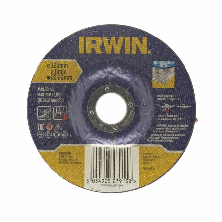 IRWIN TARCZA DO SZLIFOWANIA METALU/STALI NIERDZEWNEJ WYPUKŁA 125mm x 6,0mm x 22,23mm