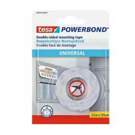 TESA TAŚMA DWUSTRONNA POWERBOND 1,5m x 19mm UNIWERSALNA