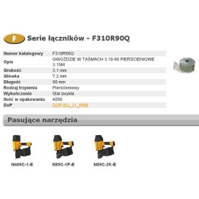 BOSTITCH GWOŹDZIE F 3,10 x 90mm RING 4050szt. F310R90Q