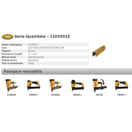 BOSTITCH ZSZYWKI S5 35mm 10 000 szt