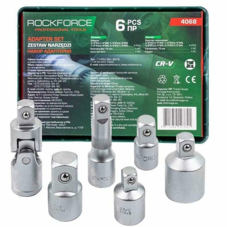 ROCKFORCE ADAPTERY 1/2 3/8 3/4"  kpl. 6el.