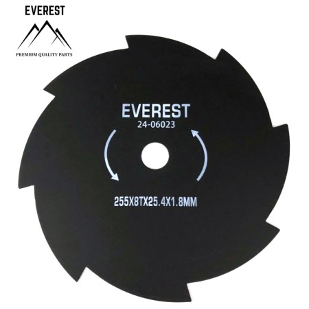 TARCZA TNĄCA UNIWERSALNA 8 ZĘBÓW ŚREDNICA OTWORU 25,4mm SZEROKOŚĆ 255mm GRUBOŚĆ 1,8mm EVEREST