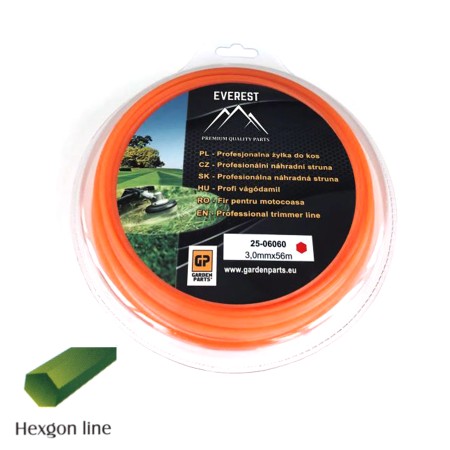 ŻYŁKA TNĄCA HEXAGON LINE 3,00mm 56M EVEREST