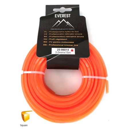 ŻYŁKA TNĄCA KWADRATOWA 3,0mm  15M EVEREST