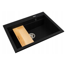 Zlewozmywak Granitowy Pyramis SIROS 67x51,5 1 komorowy CZARNY