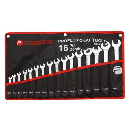 FORSAGE KLUCZ PŁASKO-OCZKOWY kpl.16el. (6-24mm)