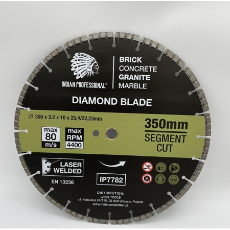 TARCZA DIAMENTOWA 350mm SEGMENT TURBO CUT  INDIAN PROFESSIONAL
