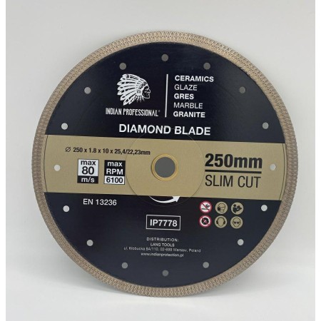 TARCZA DIAMENTOWA 250mm SLIM CUT  INDIAN PROFESSIONAL