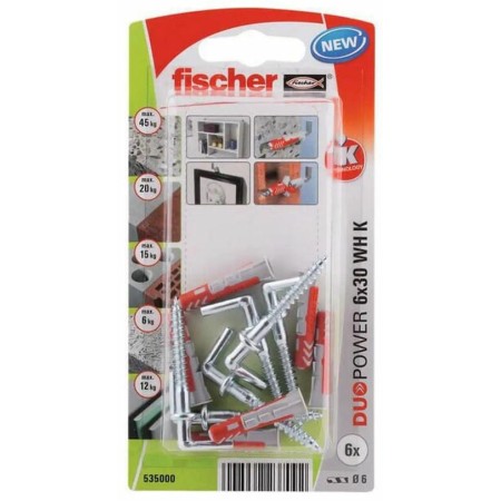 FISCHER KOŁEK DUOPOWER  6x30 Z HAKIEM PROSTYM /6szt.