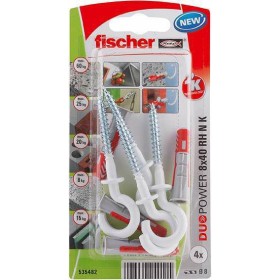 FISCHER KOŁEK DUOPOWER  8x40 Z HAKIEM OKRĄGŁYM /4szt. BIAŁE