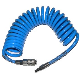ADLER PRZEWÓD / WĄŻ PNEUMATYCZNY SPIRALNY 6,5 x 10mm 5m POLIURETANOWY, ZE ZŁĄCZKAMI