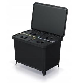 KEDEN KOSZ NA ŚMIECI SYSTEMA 4x10L - CZARNY RECYKLING