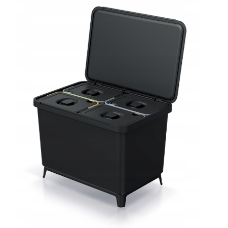 KEDEN KOSZ NA ŚMIECI SYSTEMA 4x10L - CZARNY RECYKLING