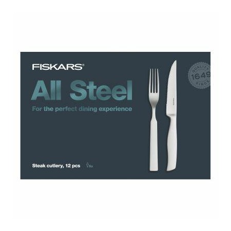 FISKARS ZESTAW SZTUĆCÓW DO STEKÓW 12 szt. ALL STEEL
