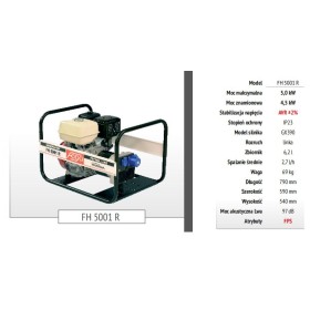 FOGO GENERATOR PRĄDOTWÓRCZY PRZENOŚNY FH 5001 230V 4,5kW, HONDA