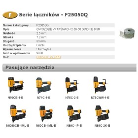 BOSTITCH GWOŹDZIE F 2,50 x 50mm 9900szt. F25050Q