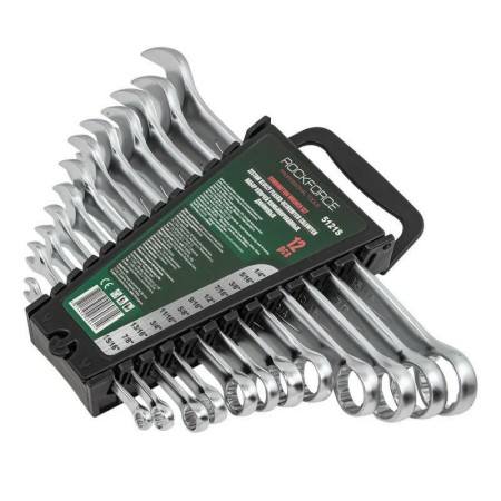 ROCKFORCE KLUCZ PŁASKO-OCZKOWY kpl.12el. CALOWY (1/4-15/16")