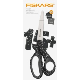 FISKARS NOŻYCZKI DLA NASTOLATKÓW 20cm CZARNE W BIAŁE KROPKI
