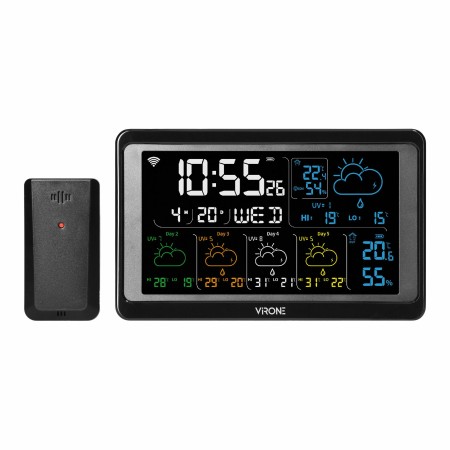ORNO STACJA POGODOWA BEZPRZEWODOWA, WI-FI, TEMP, WILG, LCD, CZARNA
