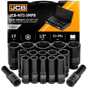 JCB NASADKI UDAROWE DŁUGIE kpl. 17el.1/2"  6-KĄT. (10-36mm)