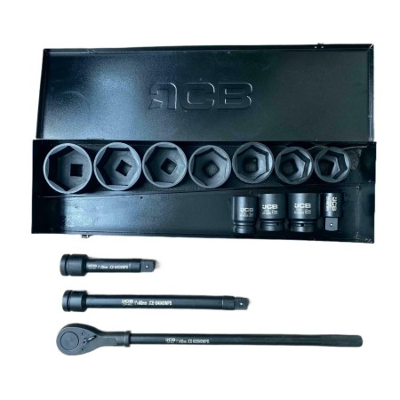 JCB ZESTAW KLUCZY UDAROWYCH 15el. 1"  6KĄT. (36-80mm)