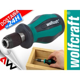 WOLFCRAFT WKRĘTAK Z UCHWYTEM KOŃCÓWEK / BITÓW KRÓTKI 75mm, SZYBKIE MOCOWANIE, MAGNES