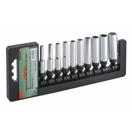 JONNESWAY KOMPLET NASADEK CALOWYCH DŁUGICH 10 elem.(1/4" 6-KAT)   S05HD2210S