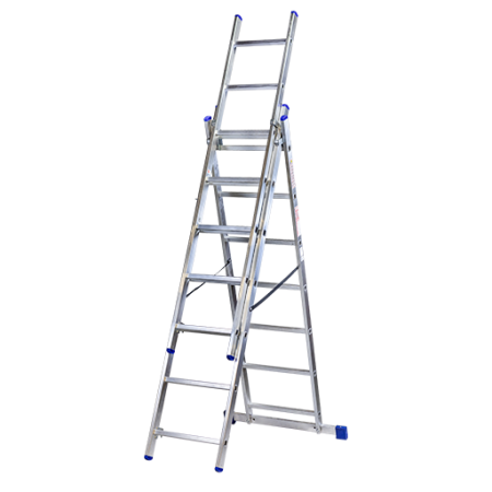 KASTOM DRABINA ALUMINIOWA  3x 13 STOPNI 150KG VHR