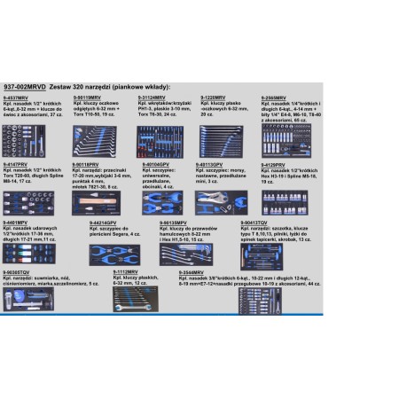 KING TONY WÓZEK WARSZTATOWY 8 SZUFLAD 325 NIEBIESKI