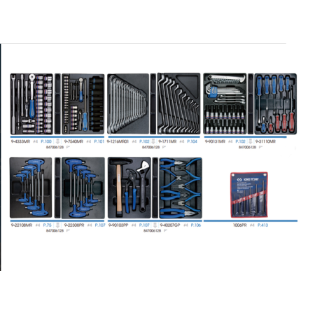 KING TONY WÓZEK WARSZTATOWY  5 SZUFLAD+DOLNA PÓŁKA 173 CZERWONY