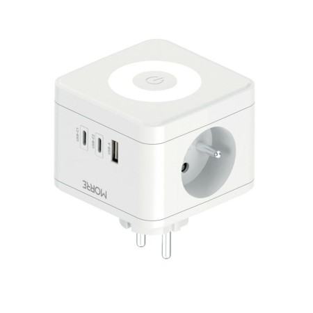 Morre Rozgałęziacz Kostkowy 2G,Usb,2Xusb-C +Lampka