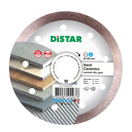 Diamentowa tarcza Distar 1A1R Hard Ceramics 125 mm do cięcia ceramiki i gresu