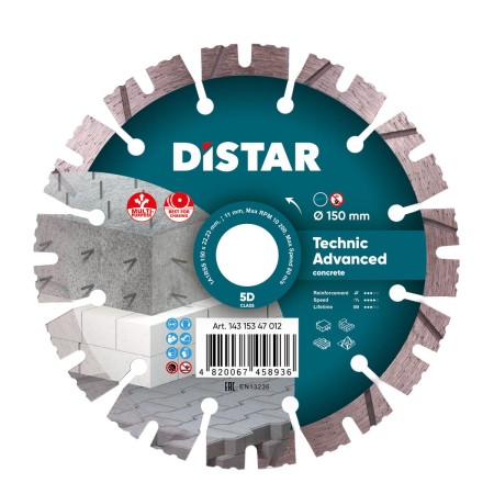 Diamentowa tarcza Distar Technic Advanced 150 mm – Beton, Granit, Cegła