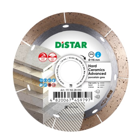Distar Hard Ceramics Advanced 115 mm – tarcza diamentowa do ceramiki i gresu