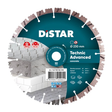 Diamentowa tarcza Distar Technic Advanced 230 mm – Beton, Granit, Cegła