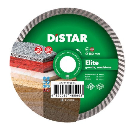 Diamentowa tarcza Distar Turbo 180 Elite do cięcia granitu i kamienia
