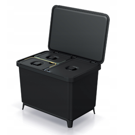 Keden Kosz Na Śmieci Systema 23L + 2X10L - Czarny Recykling