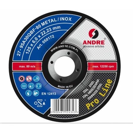 Andre Tarcza Do Szlifowania Metalu 125 X 6,0Mm Metal/Inox Pro Line 95A30Qbf
