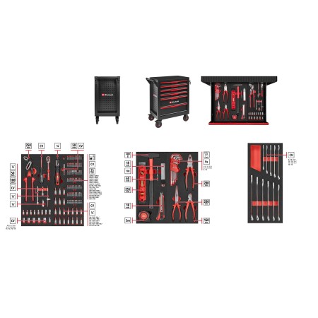 Einhell Wózek Narzędziowy  6-Szuflad 149El.