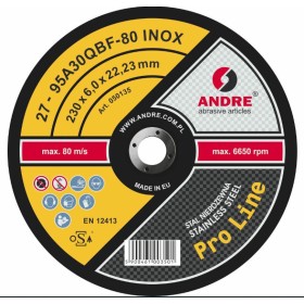 Andre Tarcza Do Szlifowania Metalu 230 X 6,0Mm Inox Pro Line 95A30Qbf