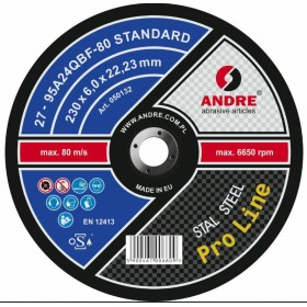 Andre Tarcza Do Szlifowania Metalu 230 X 6,0Mm Standard Pro Line 95A24Qbf