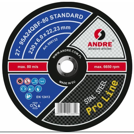 Andre Tarcza Do Szlifowania Metalu 230 X 6,0Mm Standard Pro Line 95A24Qbf