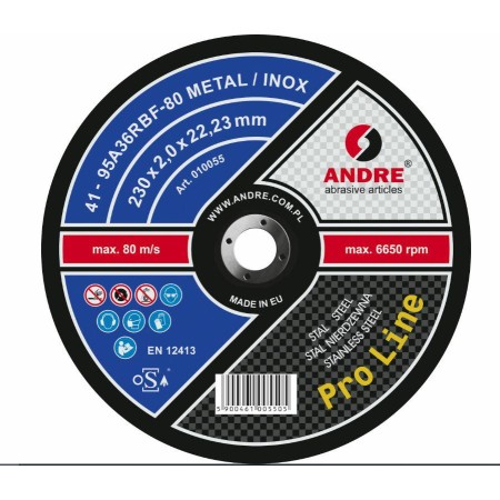 Andre Tarcza Do Metalu 230 X 2,0Mm Metal/Inox Pro Line 95A36Rbf