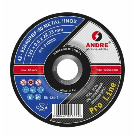 Andre Tarcza Do Metalu 125 X 0,8Mm Metal/Inox Pro Line 95A80Rbf