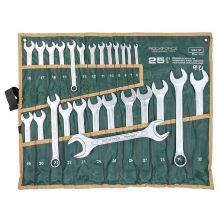 Rockforce Klucz Płasko-Oczkowy Kpl.25El. (6-32Mm) + 36X41Mm...