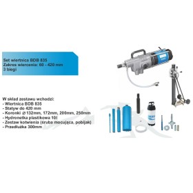 Wiertnica Diamentowa Bdb 835 Set + Statyw Bst 420Mm + Korona 200Mm