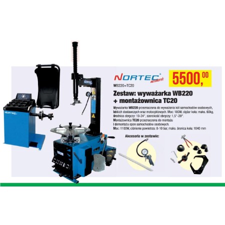 Nortec Wyważarka Wb220 + Montażownica Tv20