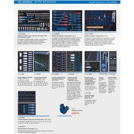 King Tony Zestaw 368Cz. Narzędzi Do Wózka /Pianki