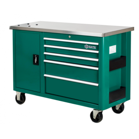 Sata Wózek Warsztatowy 5-Szuf.103El. +Boczna Szafka Z Aluminowym Blatem