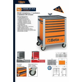 Beta Wózek Narzędziowy 7-Szuflad Pomarańczowy/2400C24S5O